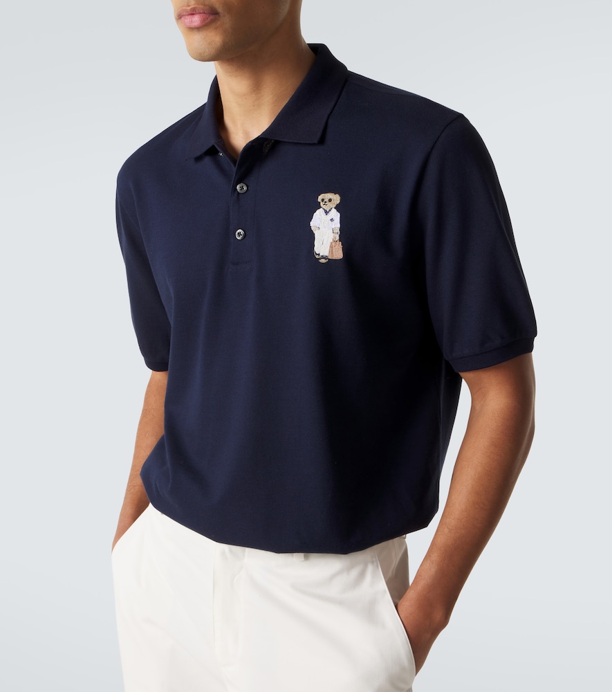 Purple Label Embroidered Cotton And Cashmere Polo Shirt