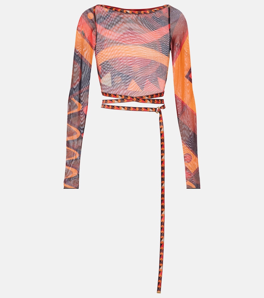 Pucci Vivara tulle crop top
