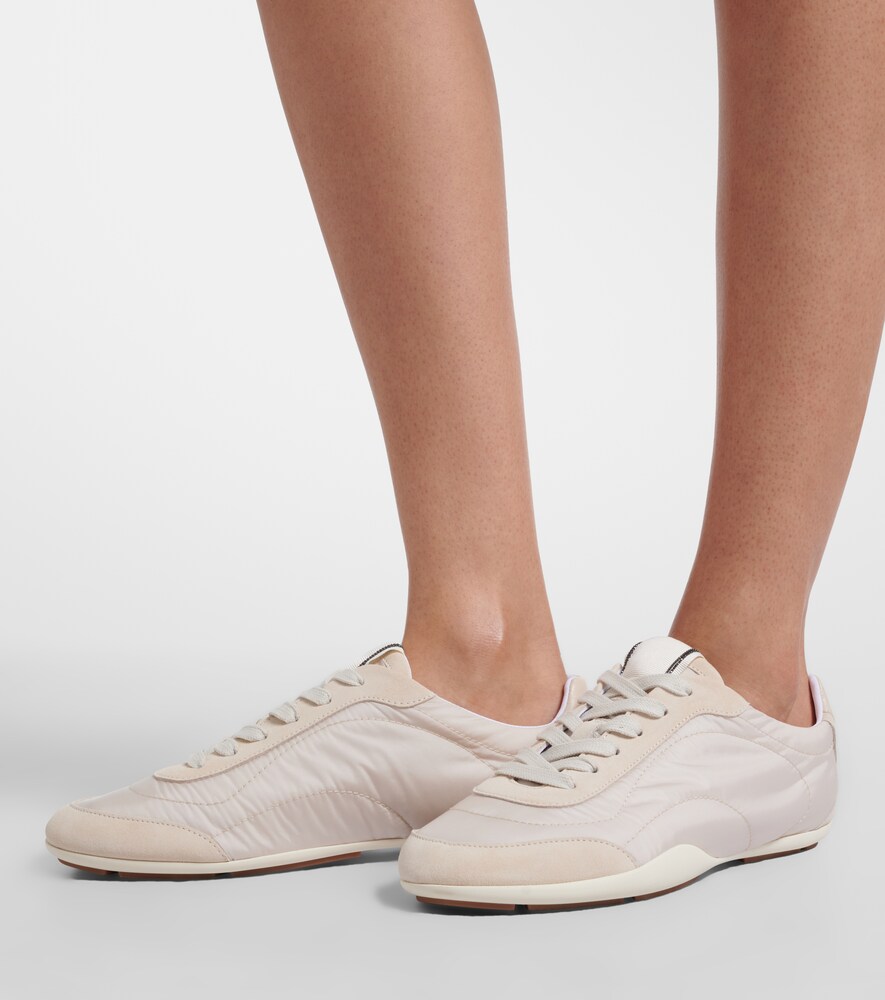 Brunello Cucinelli Monili suede-trimmed sneakers