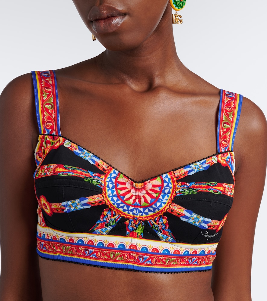 Dolce&Gabbana Carretto Silk-Blend Charmeuse Crop Top