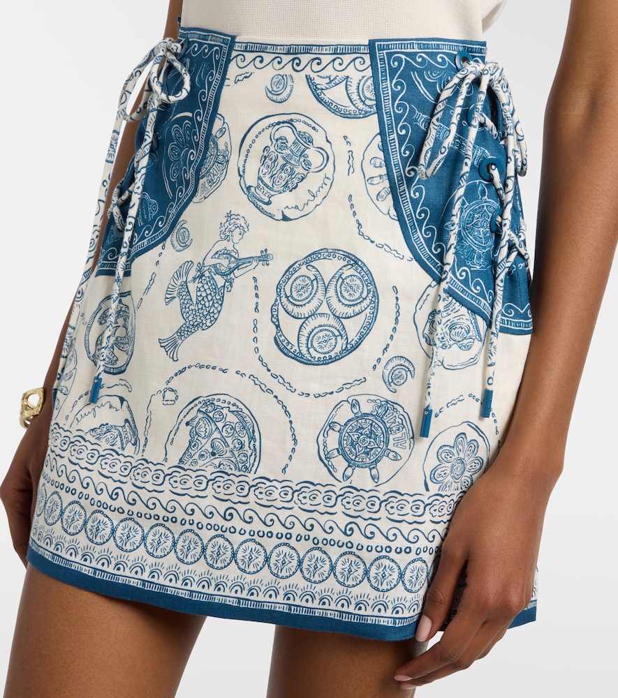  Alemais Alã©mais Lucky Printed Linen Miniskirt 