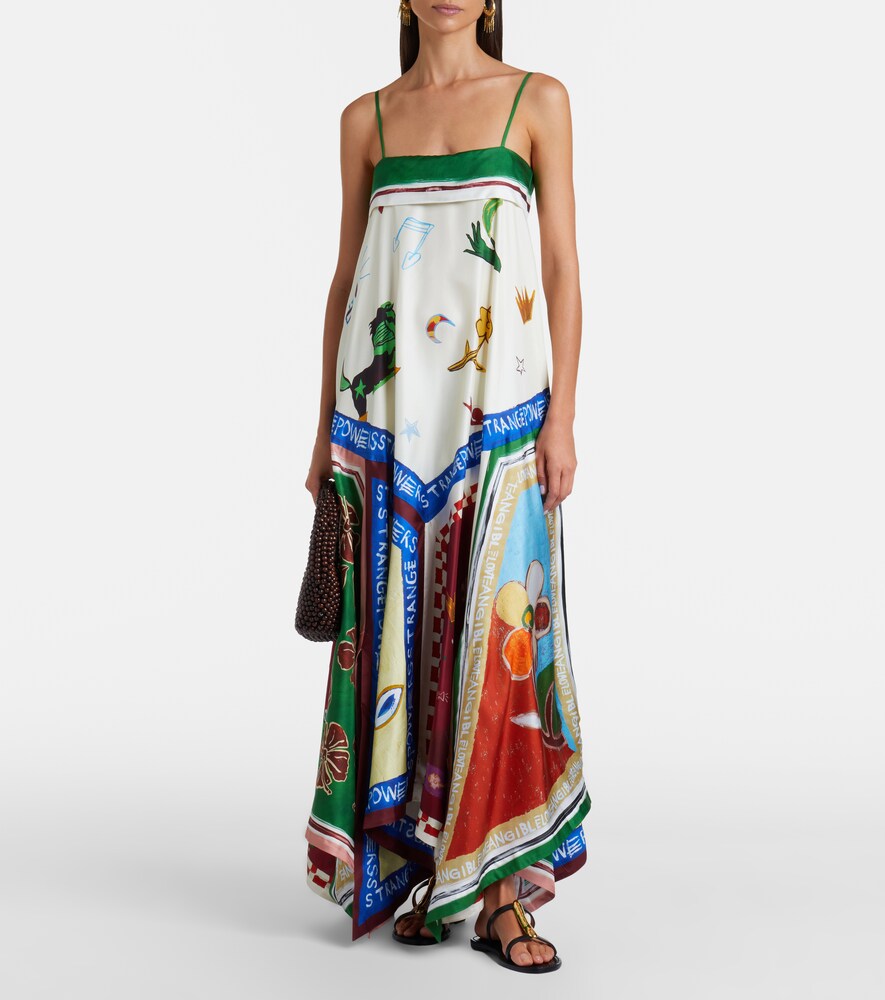 Alémais x MLAK Tangible Love printed silk midi dress