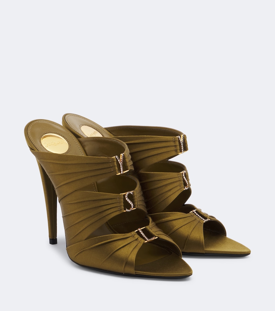 Verzierte Mules Emilie aus Crêpe-Satin