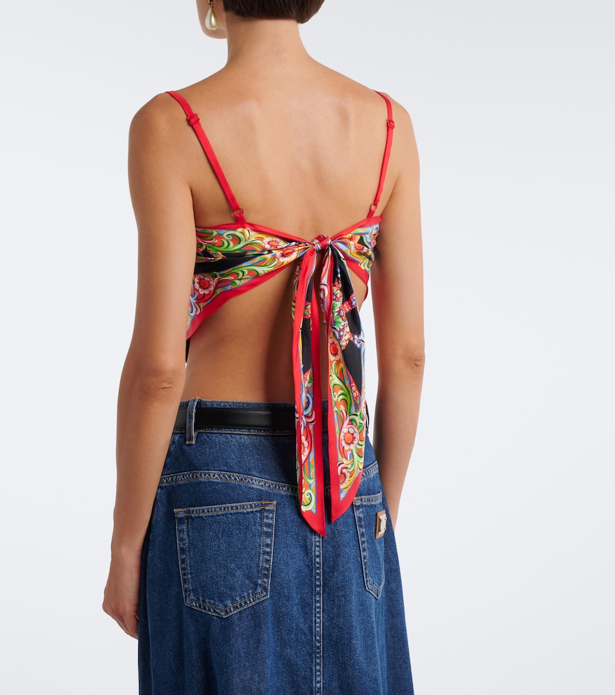 Dolce&Gabbana Carretto Silk Twill Crop Top