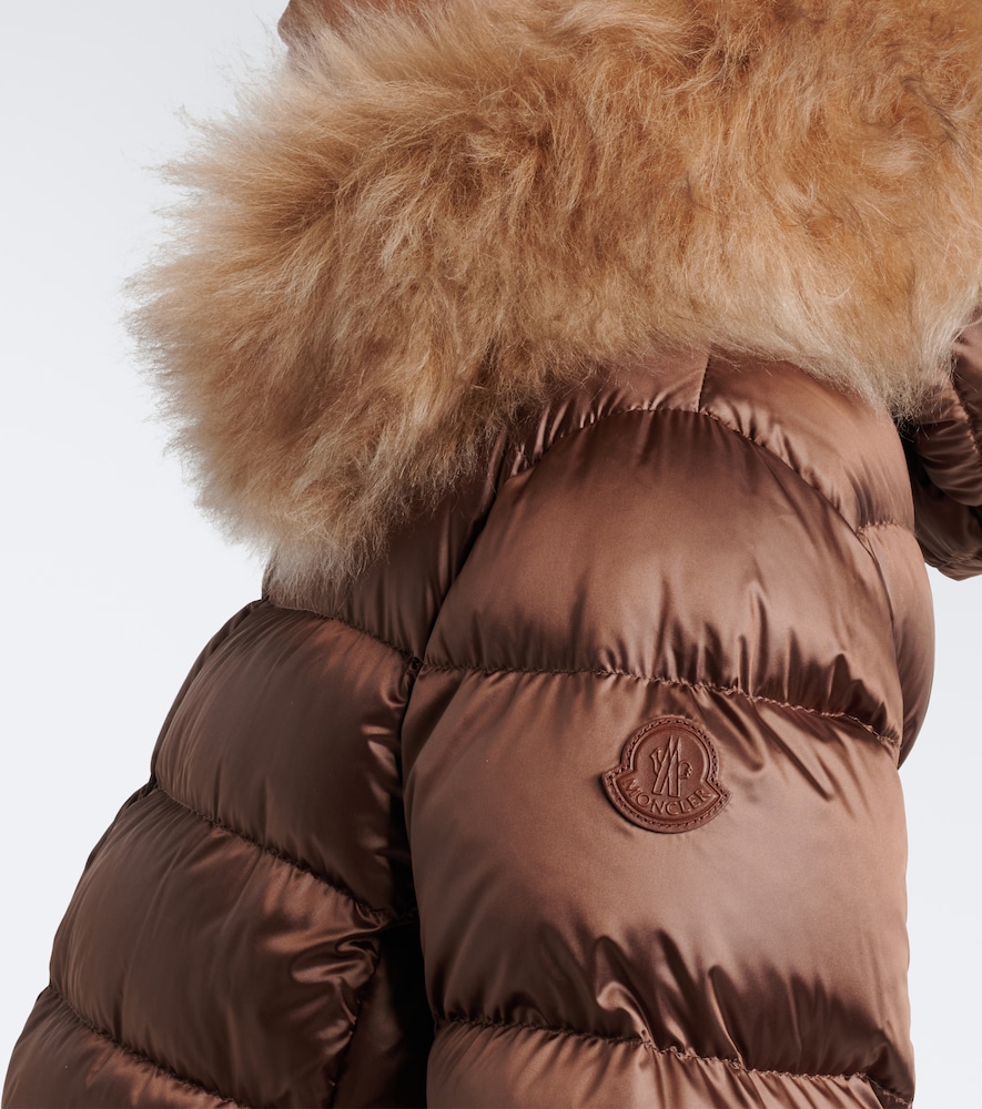 Shearling-Trimmed Down Coat