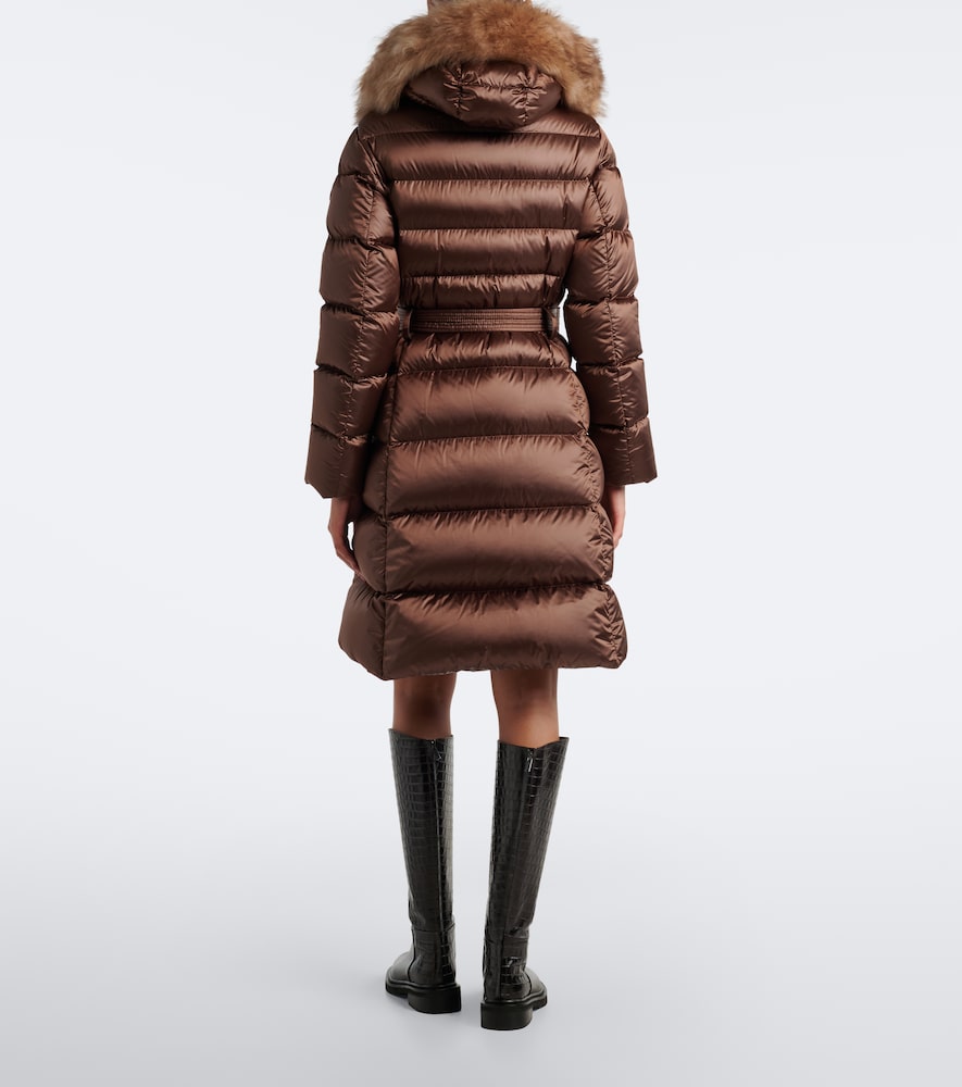 Shearling-Trimmed Down Coat