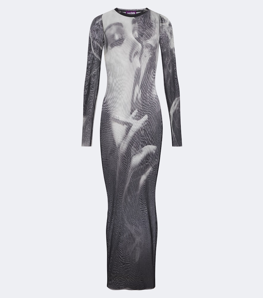 Bedrucktes Maxikleid aus Mesh