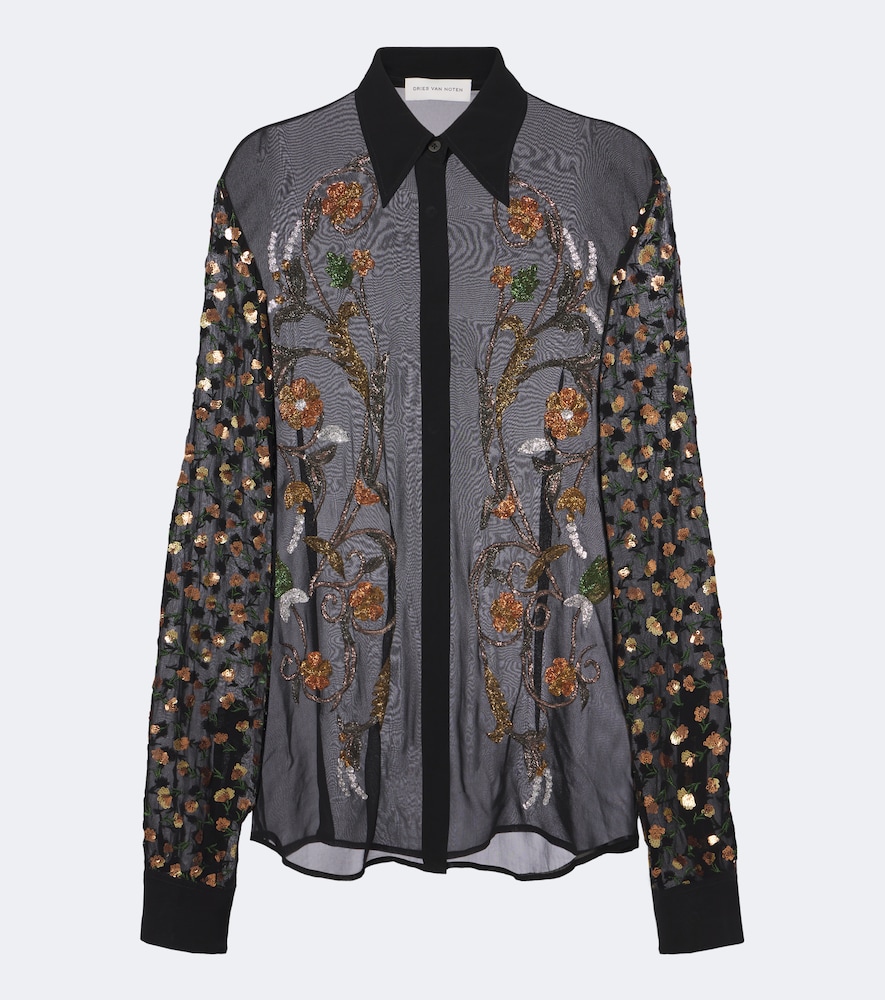 Embellished Sheer Blouse