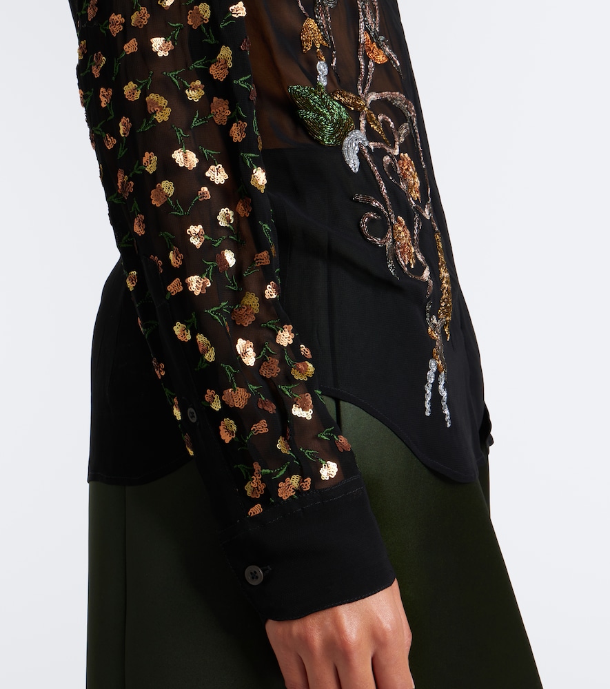 Embellished Sheer Blouse