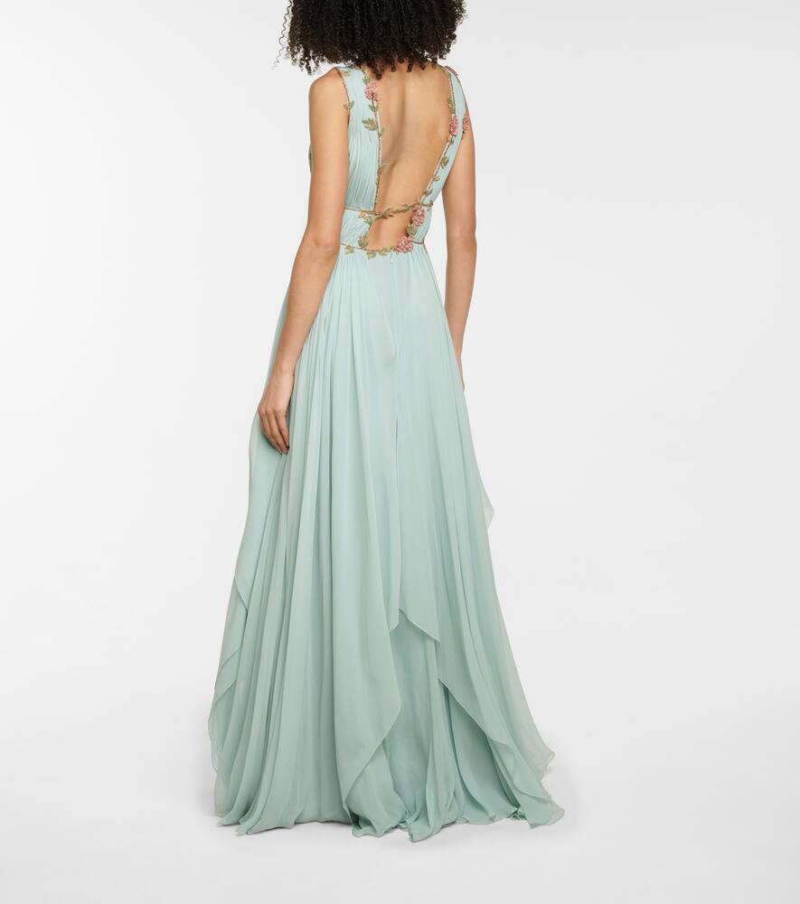 COSTARELLOS RADELLA FLORAL SILK-BLEND CHIFFON GOWN,P00546698