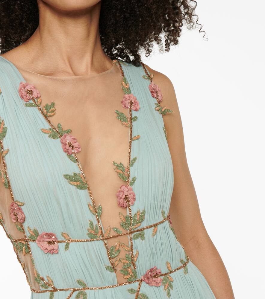 COSTARELLOS RADELLA FLORAL SILK-BLEND CHIFFON GOWN,P00546698