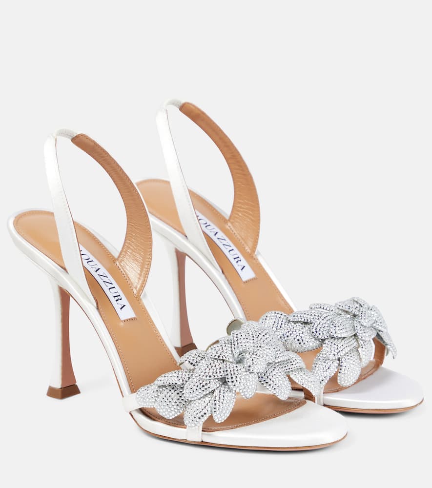 Aquazzura Galactic Flower 95 embellished sandals