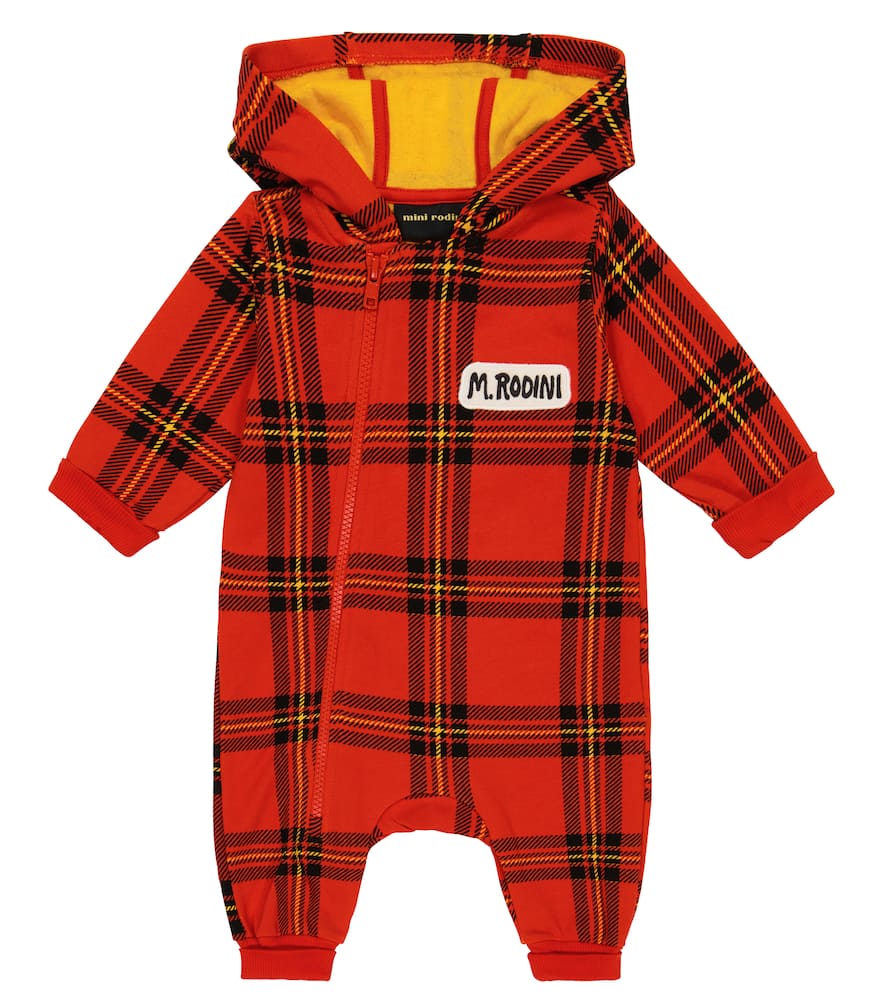 Mini Rodini Baby checked cotton onesie