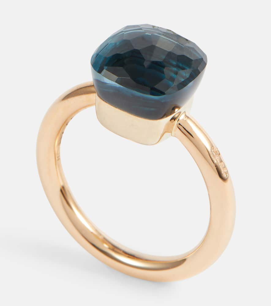 Shop Pomellato Nudo 18kt Gold Ring With London Blue Topaz In 0