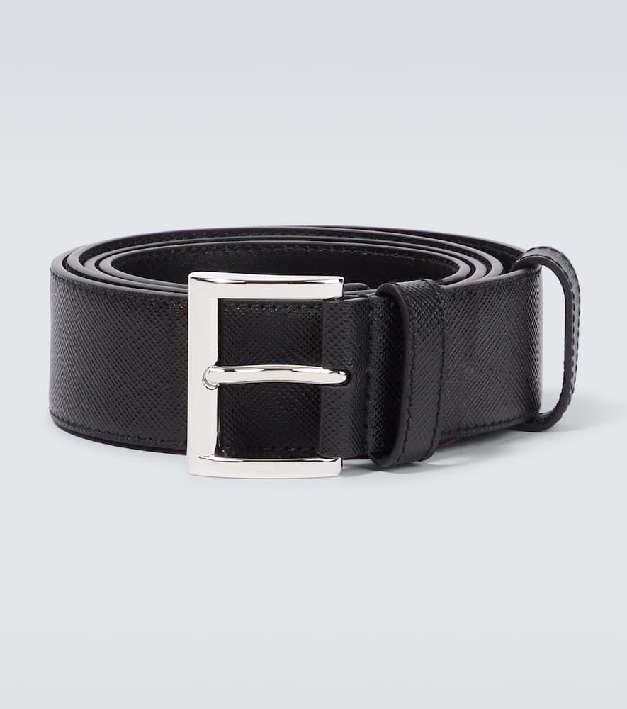 Logo Saffiano leather belt