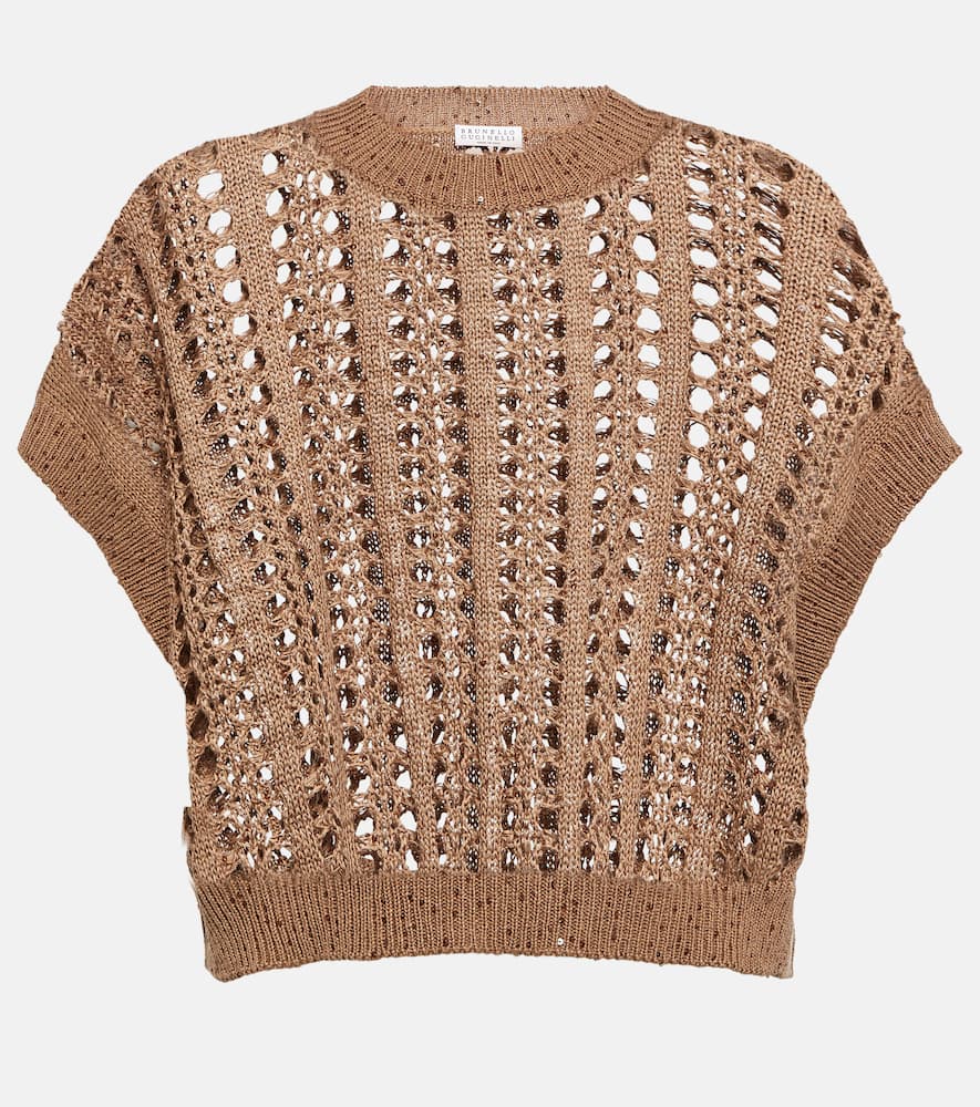 Brunello Cucinelli Cotton, linen, and silk top