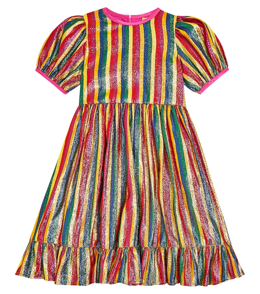 Shop Stella Mccartney Metallic Striped Dress In Multicoloured