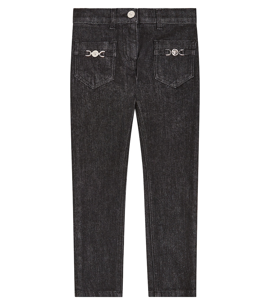Versace Kids La Medusa embellished straight jeans