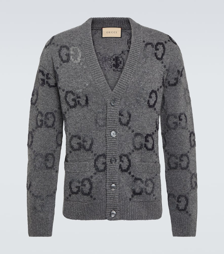 Jumbo GG intarsia wool-blend cardigan