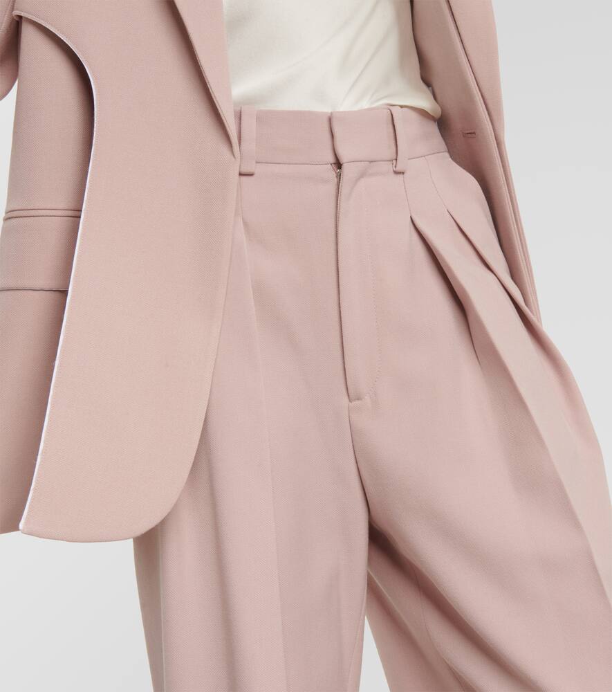 Shop Victoria Beckham High-rise Wide-leg Pants In Pink