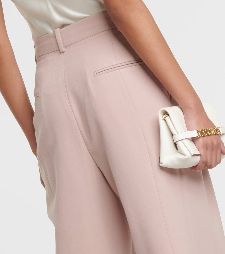 Shop Victoria Beckham High-rise Wide-leg Pants In Pink