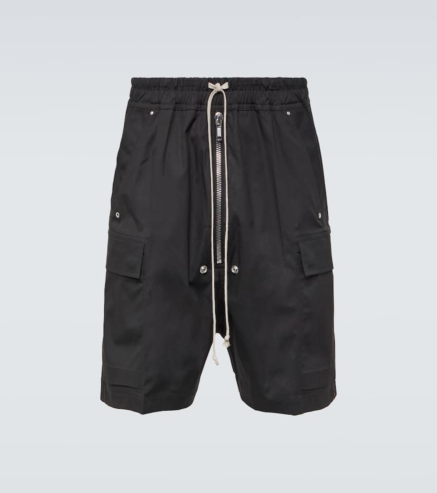 Rick Owens Bermuda Shorts With Back Pockets And Elastic Waistband In Black