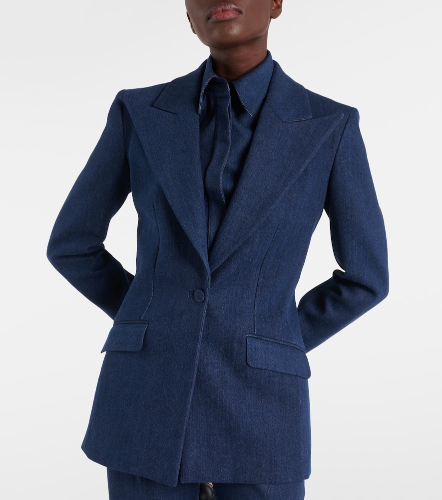 Gabriela Hearst Leiva Single-breasted Denim Blazer In Blue
