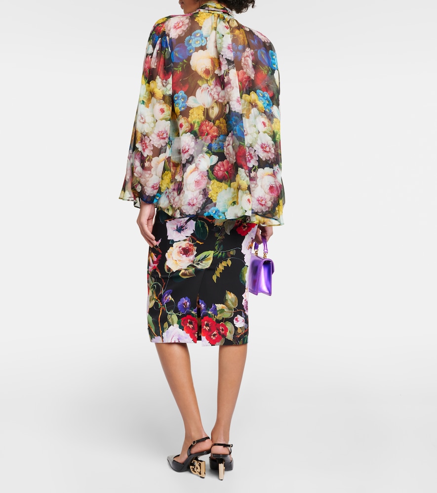  Dolce&gabbana Dolce&gabbana Floral Silk Chiffon Blouse 