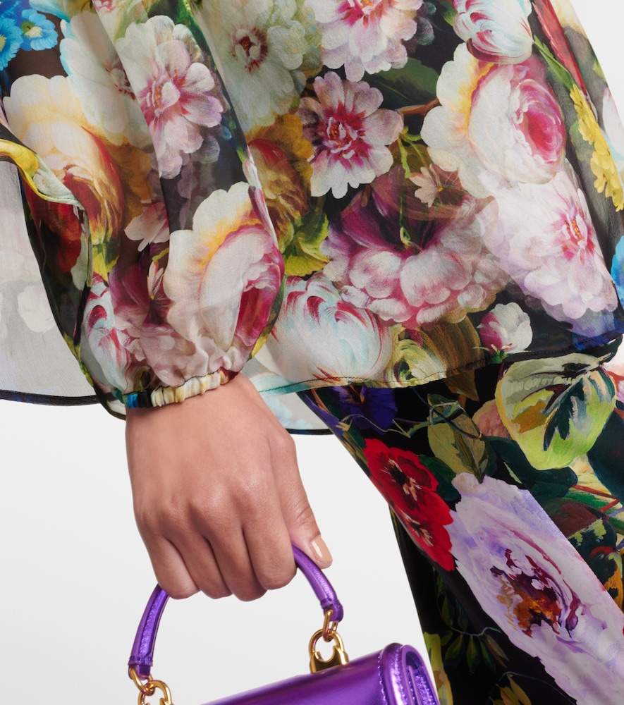  Dolce&gabbana Dolce&gabbana Floral Silk Chiffon Blouse 