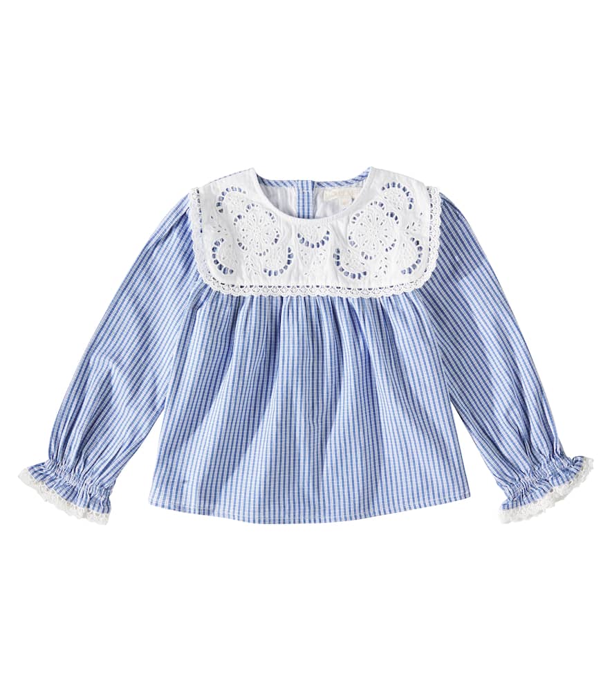 LOUISE MISHA HENRIETTE LACE-TRIMMED COTTON TOP