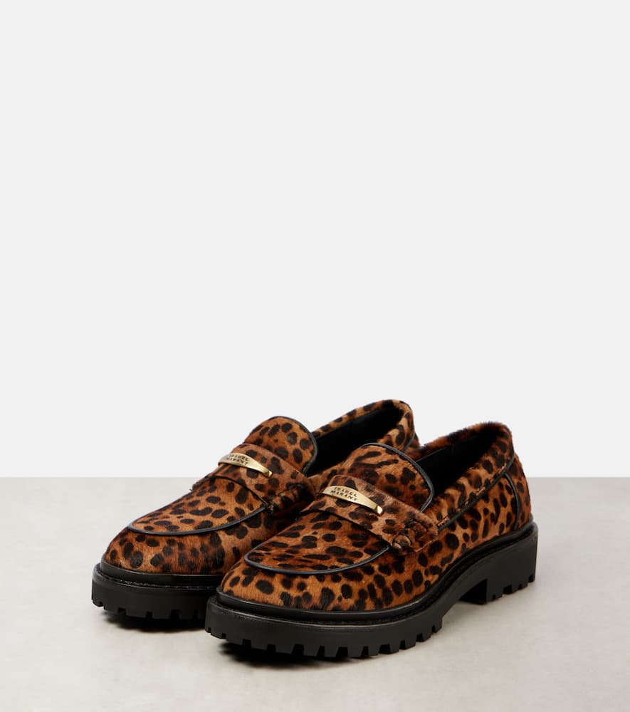 ISABEL MARANT FREZZA LEOPARD-PRINT CALF HAIR LOAFERS