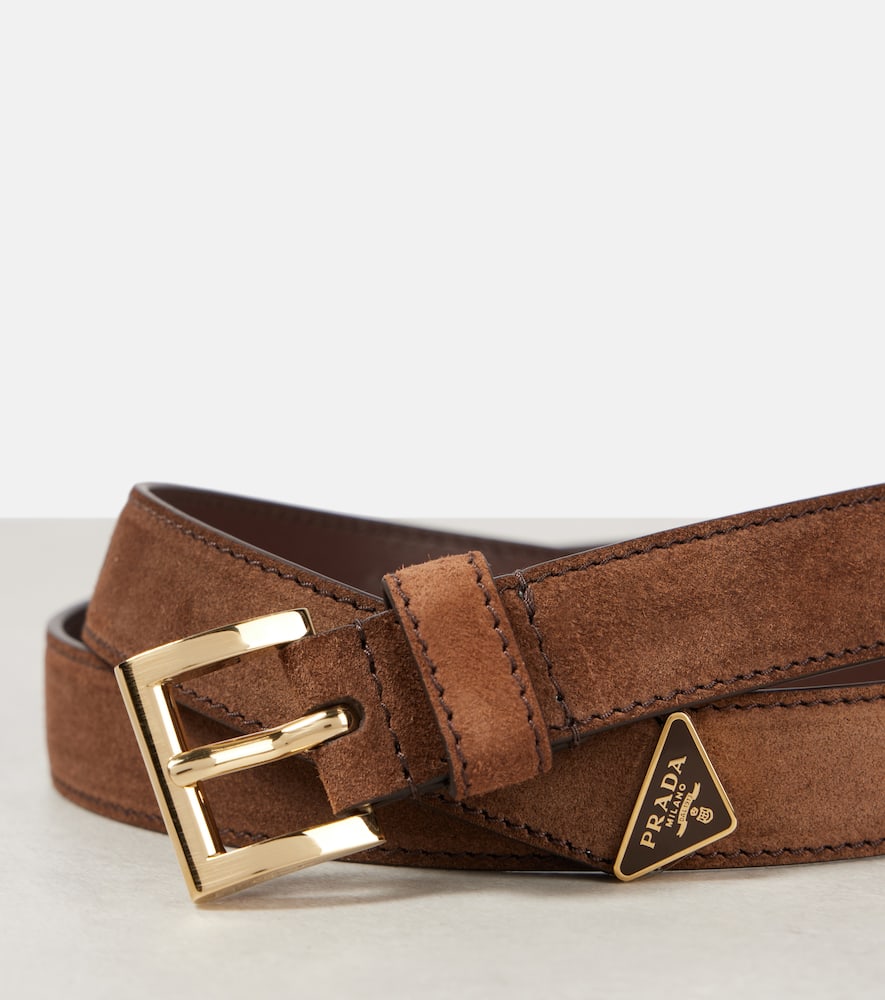 Prada Suede Belt In Brown