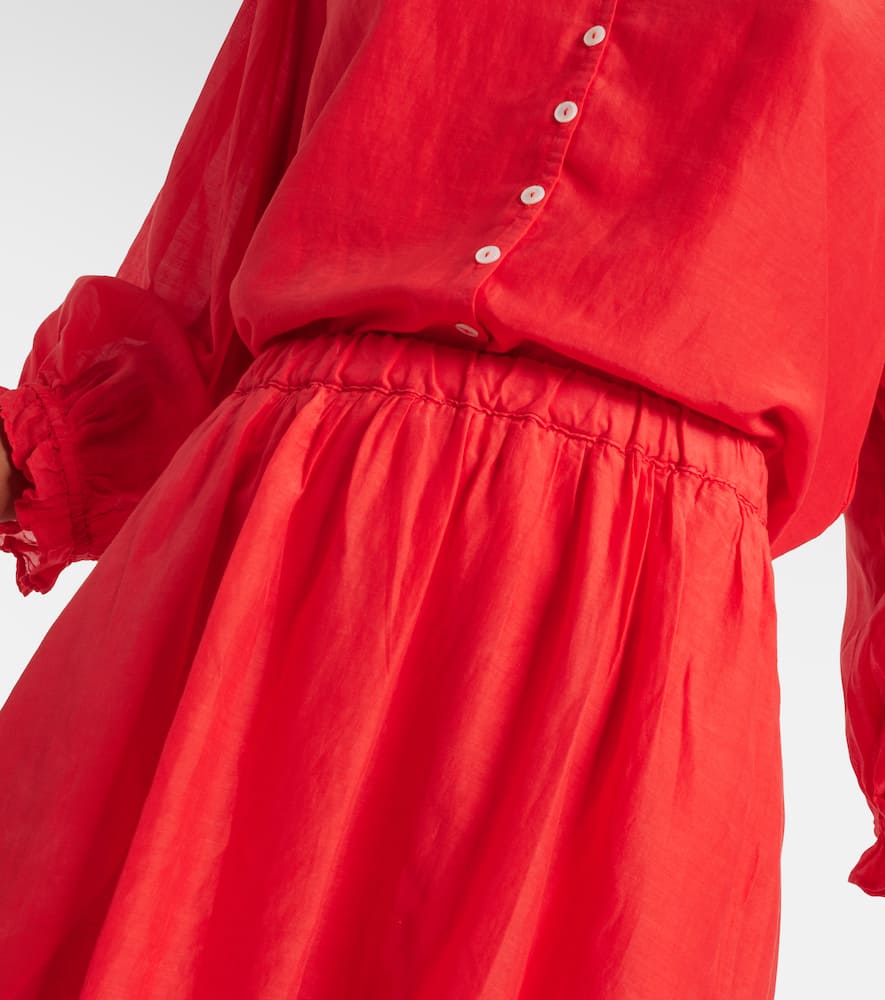 Velvet Mariela Cotton And Silk Maxi Skirt In Red