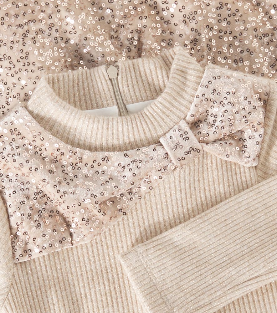 Patachou Sequined Dress In Gold