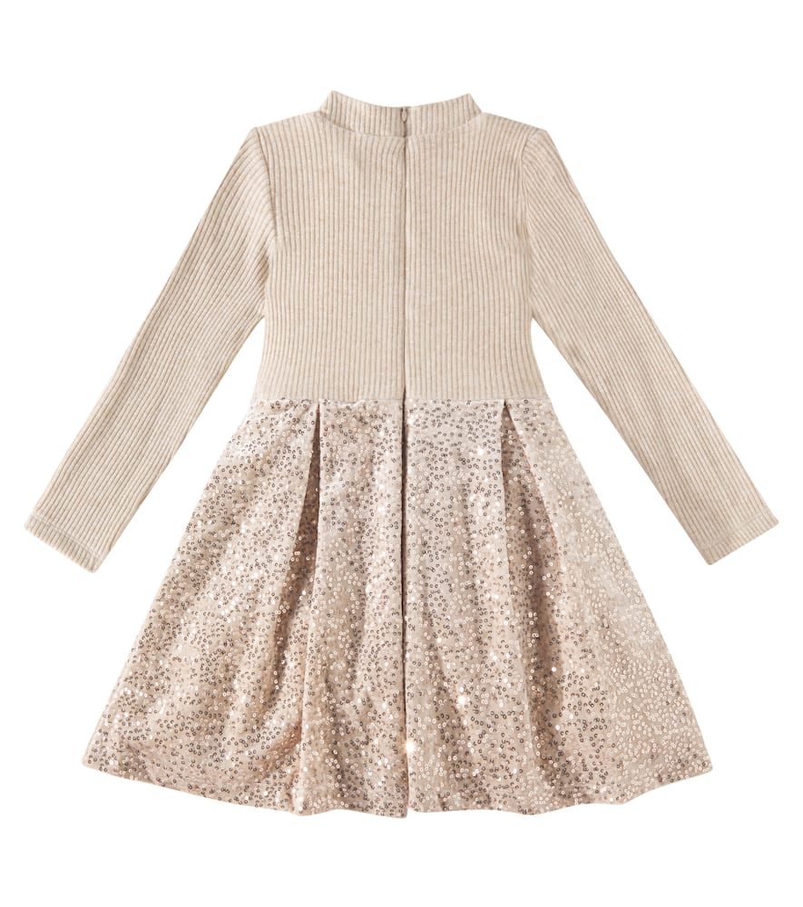 Patachou Sequined Dress In Gold