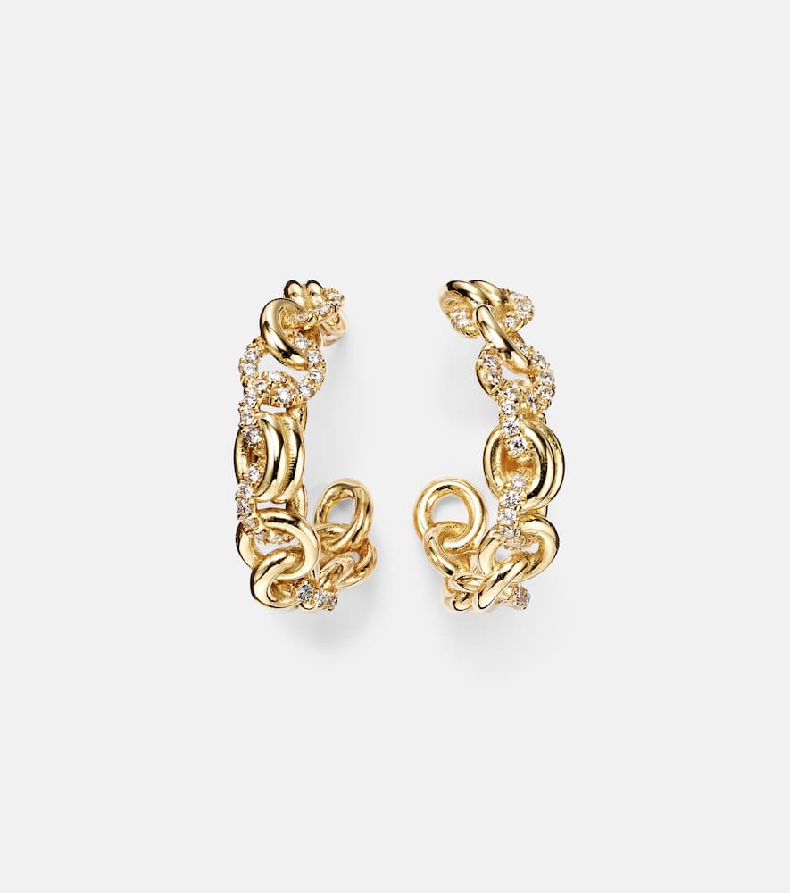 Spinelli Kilcollin Fused Serpens 18kt Gold Earrings With Diamonds In Gold