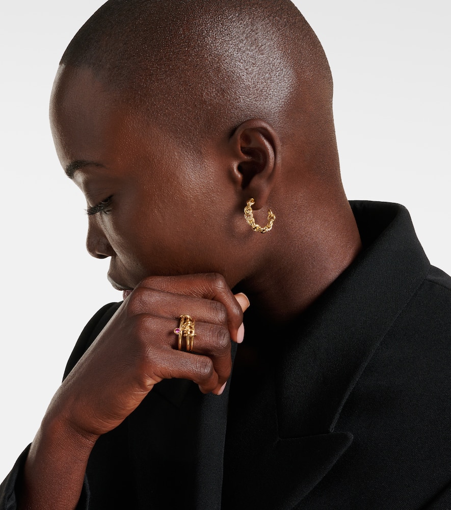 Spinelli Kilcollin Fused Serpens 18kt Gold Earrings With Diamonds In Gold