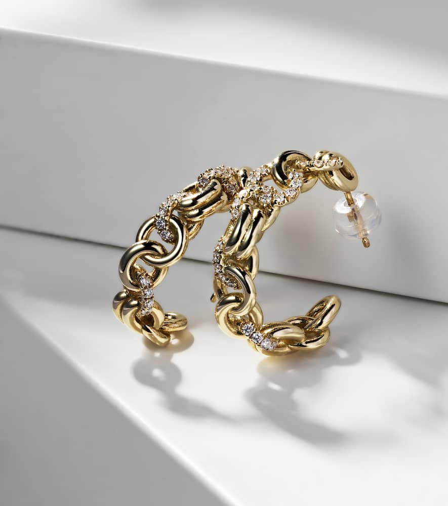 Spinelli Kilcollin Fused Serpens 18kt Gold Earrings With Diamonds In Gold