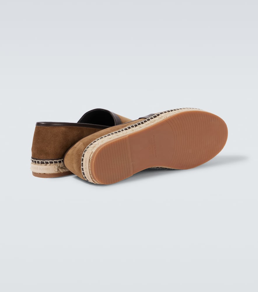 Manolo Blahnik Espadrilles Nerano Aus Veloursleder In Braun