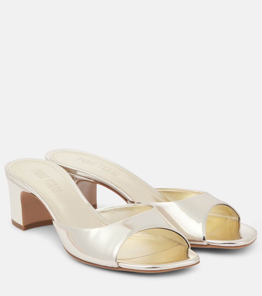 Paris Texas Lara 50 Metallic Leather Mules In Gold