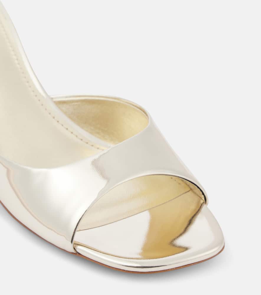Paris Texas Lara 50 Metallic Leather Mules In Gold