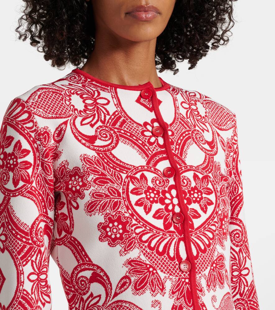 Etro Two-tone Cropped Cardigan In Burgundy