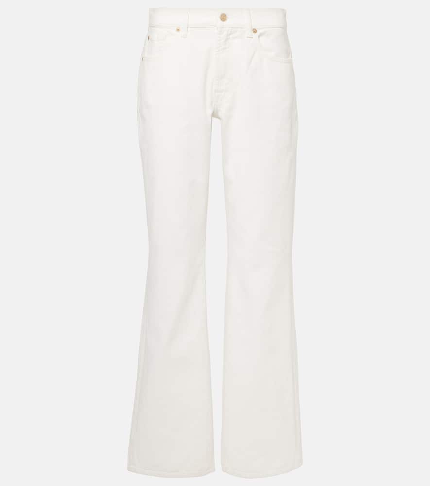 7 For All Mankind Tess Cotton And Hemp Straight Pants In White