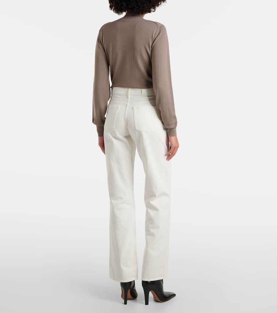 7 For All Mankind Tess Cotton And Hemp Straight Pants In White