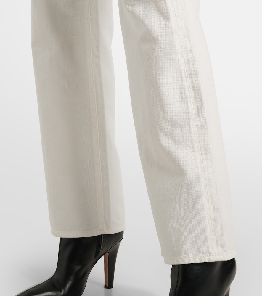 7 For All Mankind Tess Cotton And Hemp Straight Pants In White