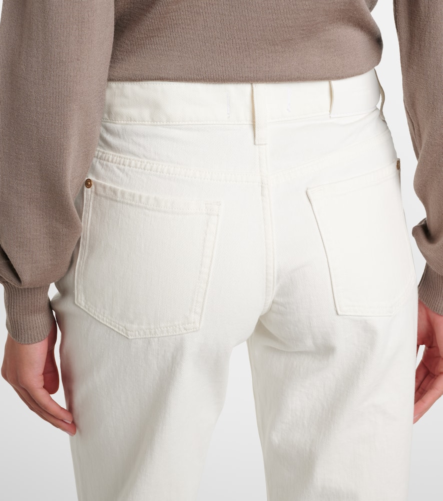7 For All Mankind Tess Cotton And Hemp Straight Pants In White