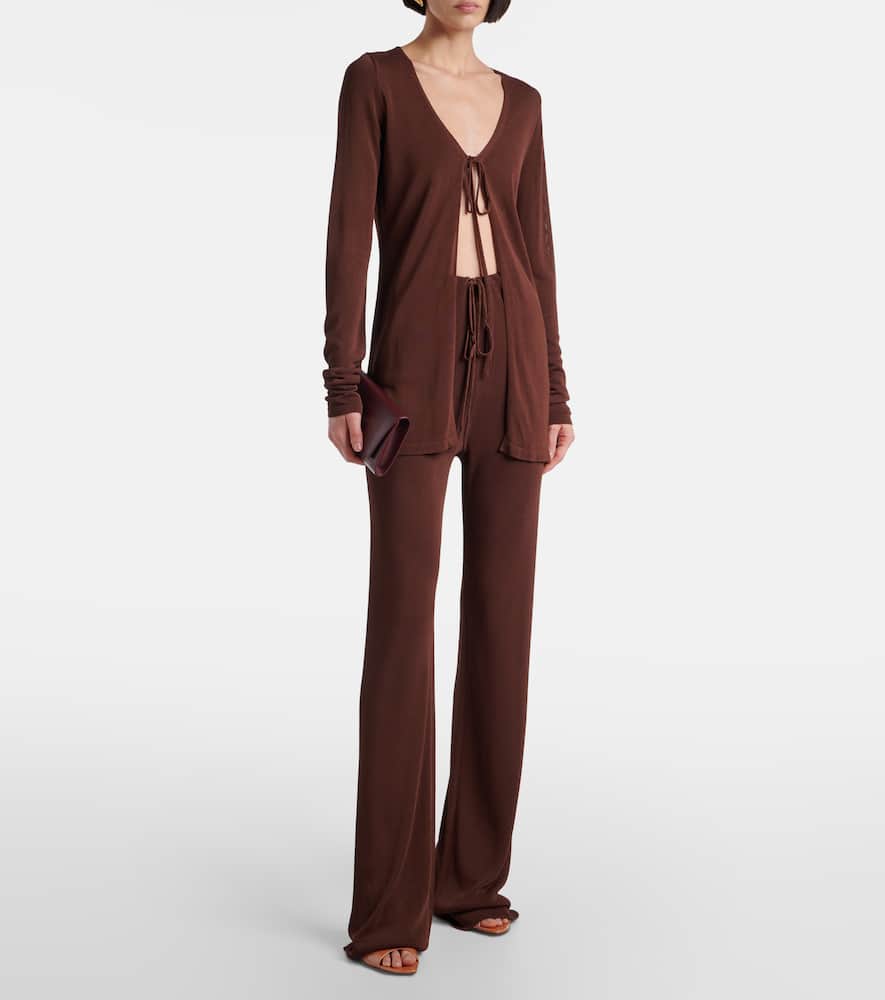 Aya Muse Knitted Top In Brown