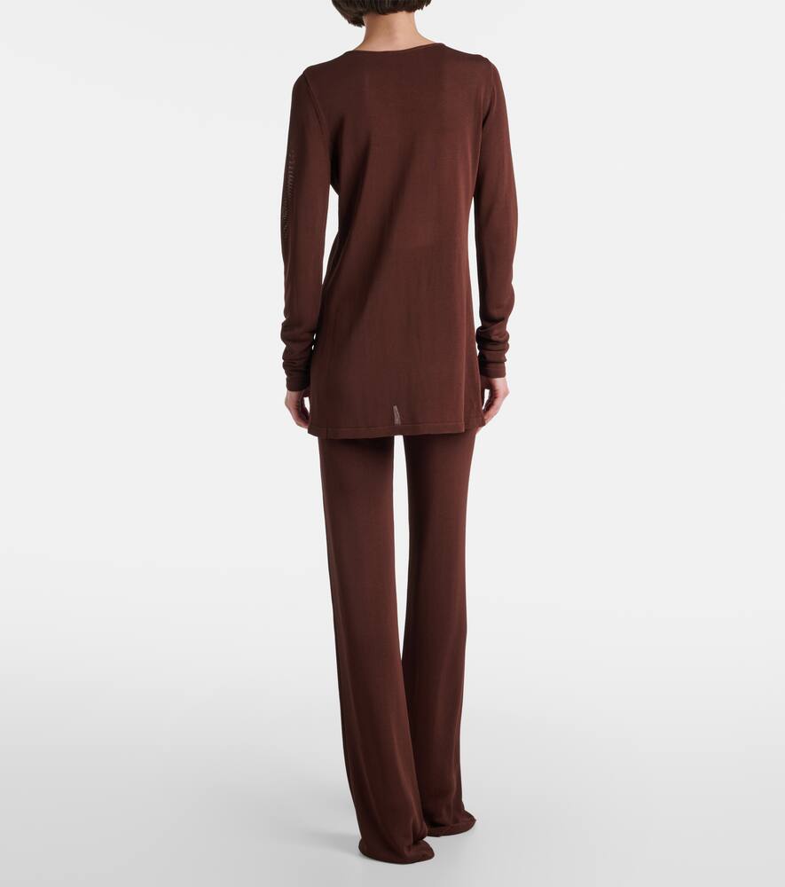 Aya Muse Knitted Top In Brown