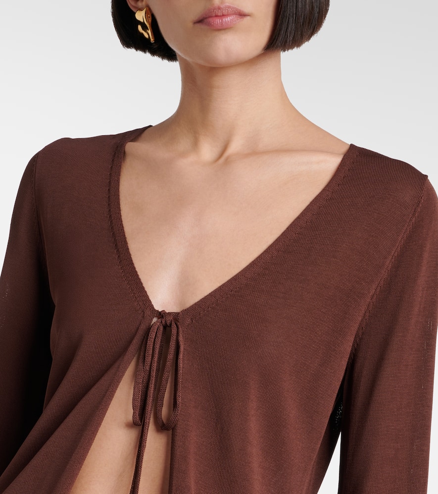 Aya Muse Knitted Top In Brown