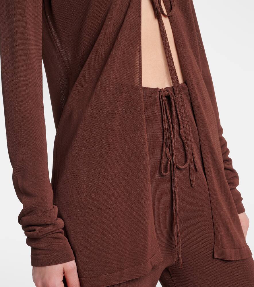 Aya Muse Knitted Top In Brown